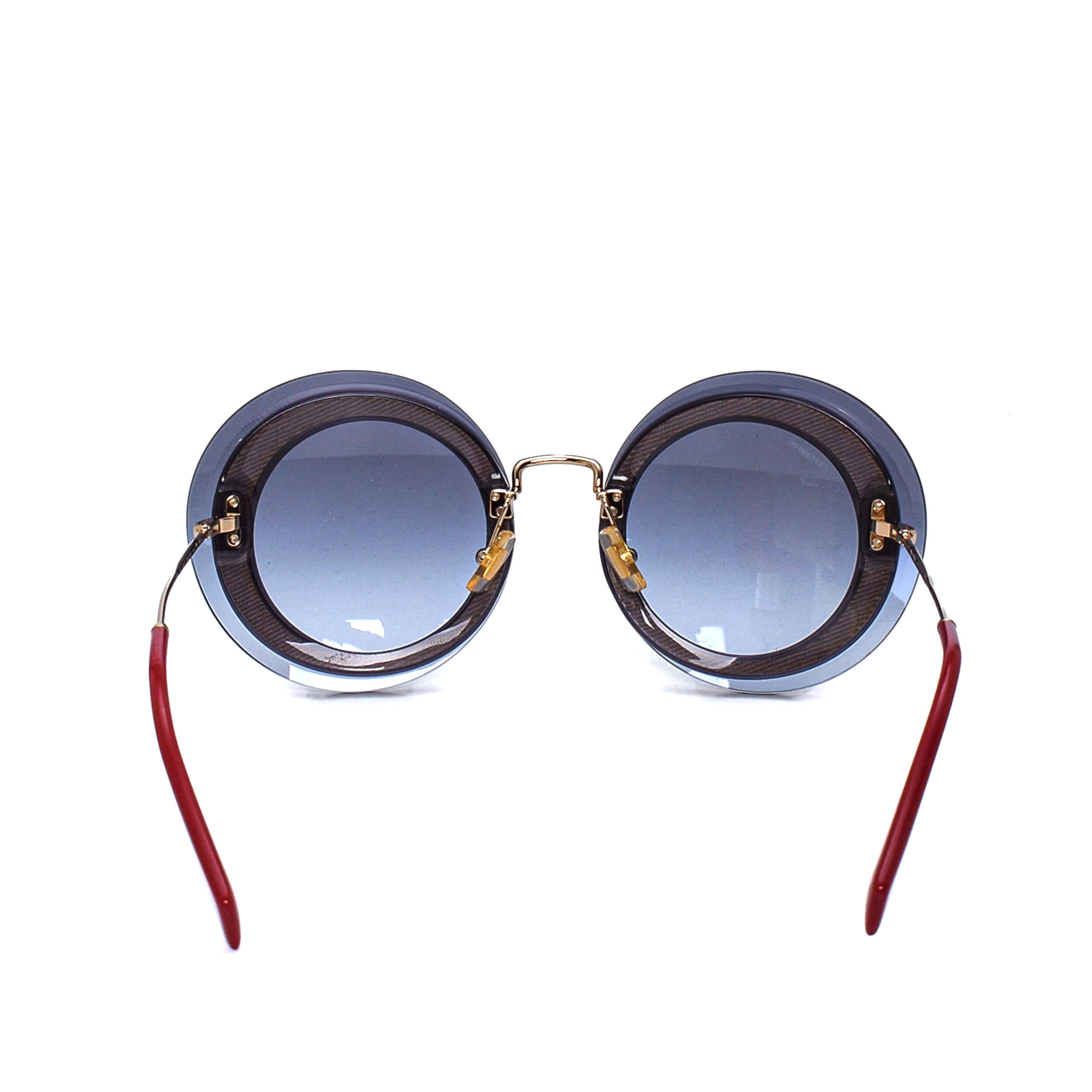 Miu Miu -Black Shiny Round Sunglasses